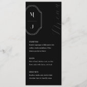 Minimale zwarte witte Elegant monogram Crest Menu (Voorkant)