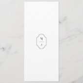 Minimale zwarte witte Elegant monogram Crest Menu (Achterkant)