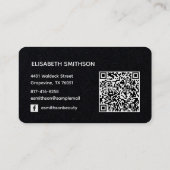 Minimale Zwarte Witte Elegante Schaar Kapper Visitekaartje (Achterkant)