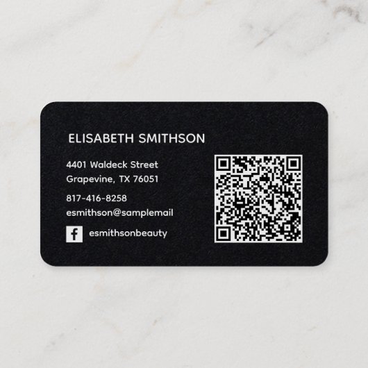 Minimale Zwarte Witte Elegante Schaar Kapper Visitekaartje (Achterkant)