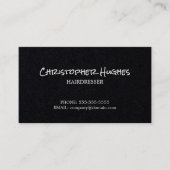 Minimale zwarte witte eslegant hairdresser visitekaartje (Voorkant)