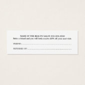 Minimale zwarte witte faux Gold Heart verwijzing Mini Visitekaartjes (Achterkant)