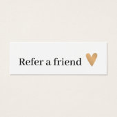 Minimale zwarte witte faux Gold Heart verwijzing Mini Visitekaartjes (Voorkant)