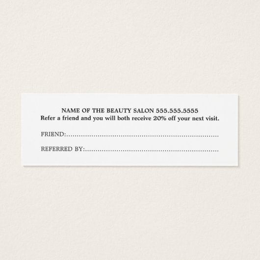 Minimale zwarte witte faux Gold Heart verwijzing Mini Visitekaartjes (Achterkant)