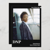 Minimale zwarte witte foto DNP-Afstuderen Aankondiging (Voorkant / Achterkant)