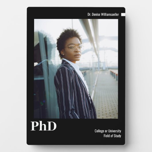 Minimale zwarte witte foto PhD-Afstuderen Fotoplaat (voorkant)