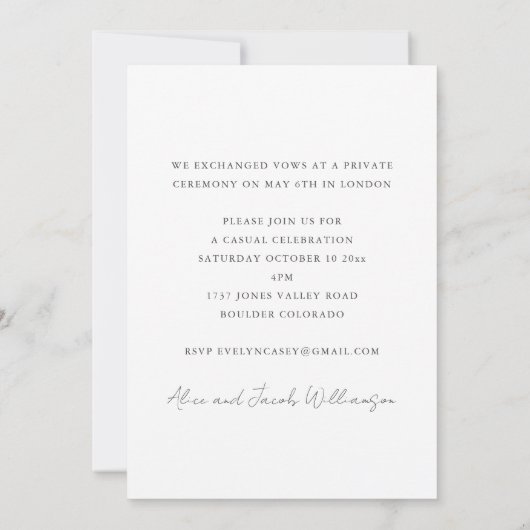 Minimale zwarte witte foto We hebben een feest gew Kaart (Achterkant)