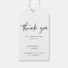 Minimale zwarte witte geometrische handgeschreven  cadeaulabel