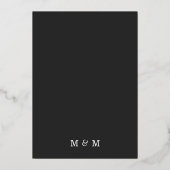 Minimale zwarte witte gouden, eenvoudige gedurfde folie uitnodiging (Achterkant)