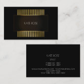 Minimale zwarte witte gouden Lijst Hairdresser Visitekaartje (Voorkant / Achterkant)