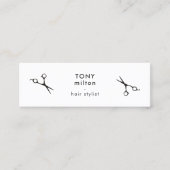 Minimale zwarte witte haarlijst van Elegant Mini Visitekaartje (Voorkant)