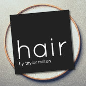 Minimale zwarte witte haarlijst van Elegant Vierkante Visitekaartje