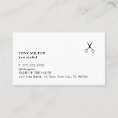 Minimale zwarte witte haarlijst van Elegant Visitekaartje (Voorkant)