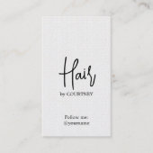 Minimale zwarte witte haarlijst van Elegant Visitekaartje (Voorkant)