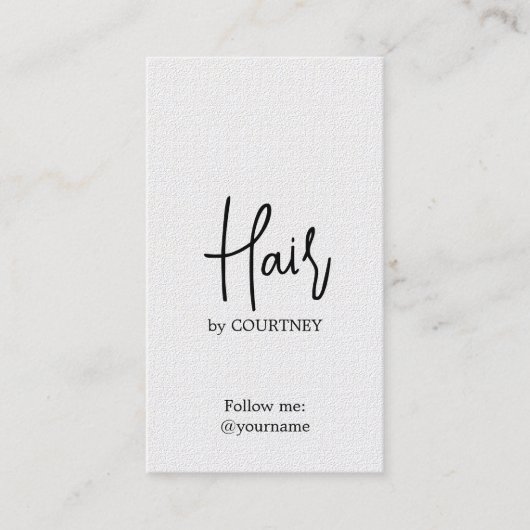 Minimale zwarte witte haarlijst van Elegant Visitekaartje (Voorkant)