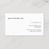 Minimale zwarte witte haarlijst van Elegant Visitekaartje (Achterkant)