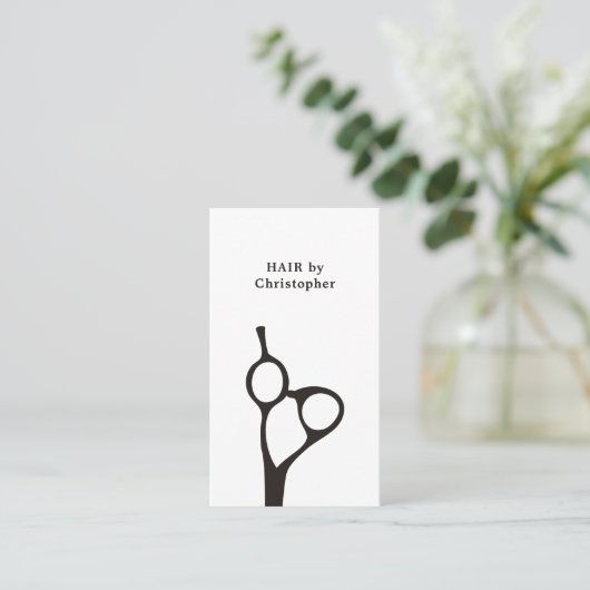 Minimale zwarte witte haarlijst van Elegant Visitekaartje (Staand voorkant)