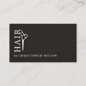 Minimale zwarte witte haarlijst van Elegant Visitekaartje (Voorkant)