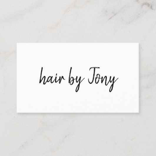 Minimale zwarte witte haarlijst van Elegant Visitekaartje (Voorkant)