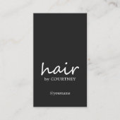 Minimale zwarte witte haarlijst van Elegant Visitekaartje (Voorkant)