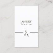 Minimale zwarte witte haarlijst van Elegant Visitekaartje (Voorkant)