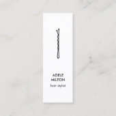 Minimale zwarte witte haarpin Elegant Black Mini Visitekaartje (Voorkant)