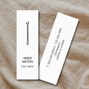 Minimale zwarte witte haarpin Elegant Black Mini Visitekaartje