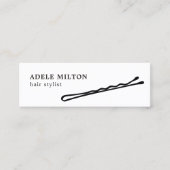 Minimale zwarte witte haarpin Elegant Black Mini Visitekaartje (Voorkant)