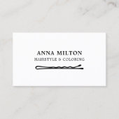 Minimale zwarte witte haarspellijst visitekaartje (Voorkant)