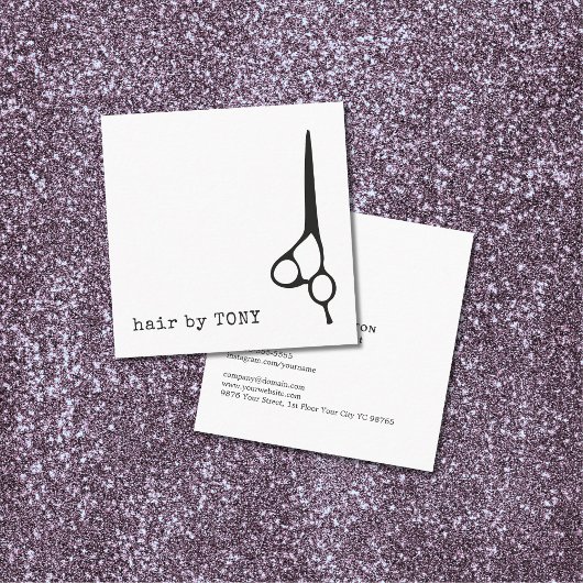 Minimale zwarte witte haarstijllijst koelen vierkante visitekaartje