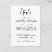 Minimale zwarte witte handgeschreven bruiloften informatiekaartje (Voorkant)