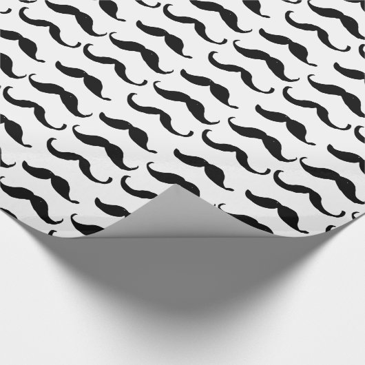 Minimale zwarte witte handsnor cadeaupapier (Hoek)