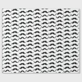 Minimale zwarte witte handsnor cadeaupapier (Vlak)