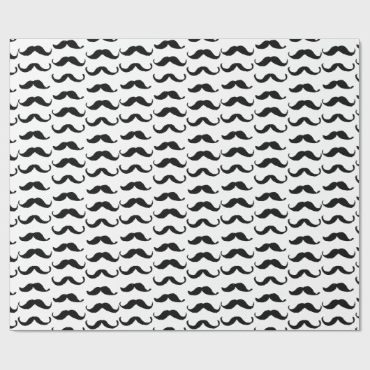 Minimale zwarte witte handsnor cadeaupapier (Vlak)