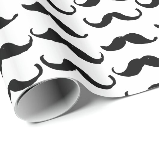 Minimale zwarte witte handsnor cadeaupapier (Rol Hoek)