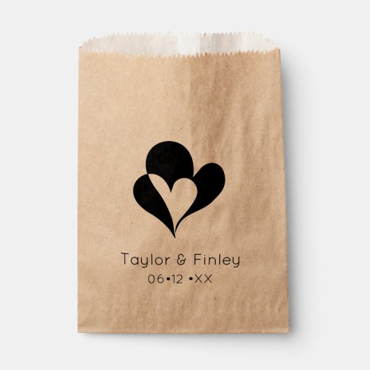 Minimale Zwarte & Witte Hart Moderne Aangepaste Tr Bedankzakje (Voorkant)