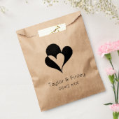 Minimale Zwarte & Witte Hart Moderne Aangepaste Tr Bedankzakje (Gezegeld)