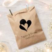 Minimale Zwarte & Witte Hart Moderne Aangepaste Tr Bedankzakje (Geknipt)