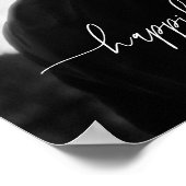 Minimale Zwarte Witte Huwelijksjubileum Foto Poster (Hoek)