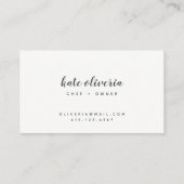 Minimale zwarte + witte kalligrafie | VISITEKAARTJ Visitekaartje (Achterkant)