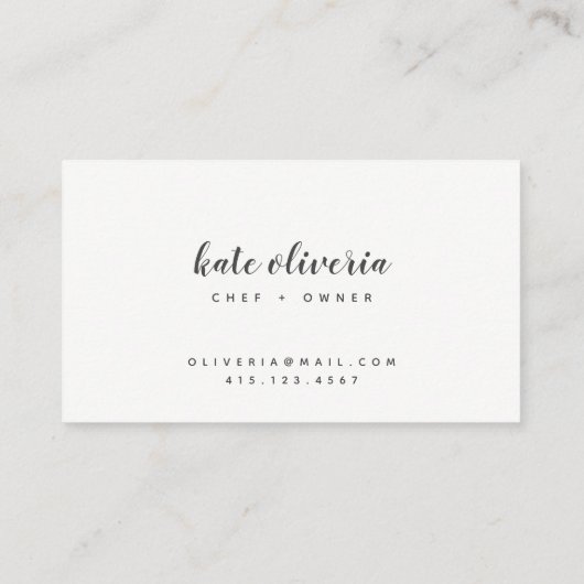 Minimale zwarte + witte kalligrafie | VISITEKAARTJ Visitekaartje (Achterkant)