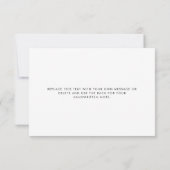 Minimale zwarte witte kalligrafie voor liefde en B Bedankkaart (Achterkant)