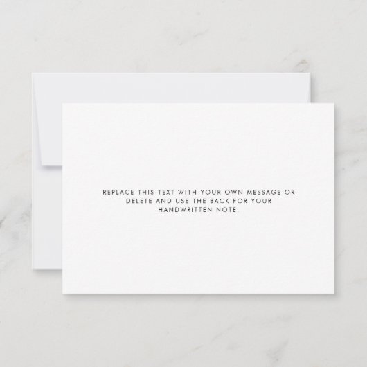 Minimale zwarte witte kalligrafie voor liefde en B Bedankkaart (Achterkant)