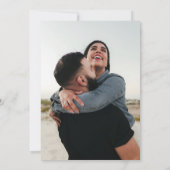 Minimale zwarte witte kalligrafie Weduwfoto Save The Date (Achterkant)