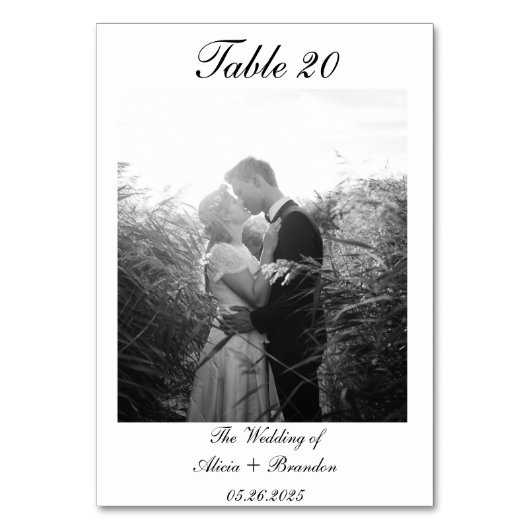 Minimale zwarte witte kalligrafiescript Foto Kaart (Achterkant)