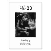 Minimale zwarte witte kalligrafiescript Foto Kaart (Voorkant)