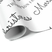 Minimale zwarte witte kerstakerfamilie cadeaupapier (Rol Hoek)