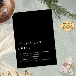 Minimale zwarte witte kerstfeestdag zwart kaart