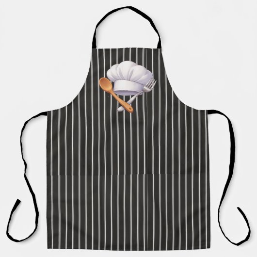 Minimale Zwarte & Witte Keuken  Schort (Voorkant)