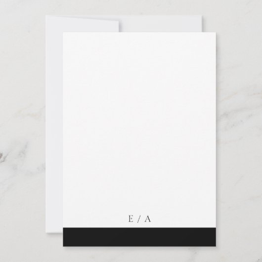 Minimale zwarte witte klassieke elegante moderne b kaart (Achterkant)